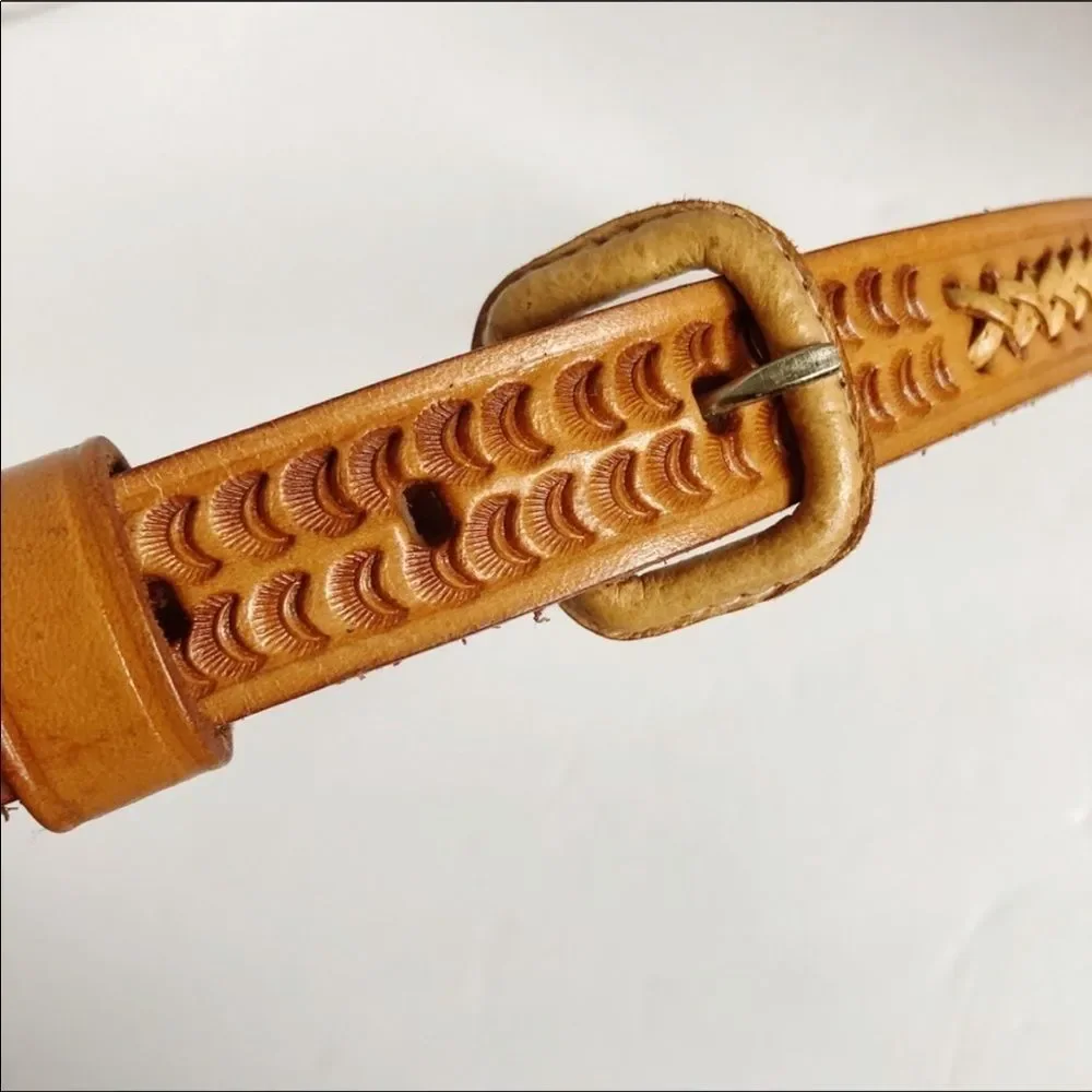 Tooled Leather Belt - Picture 7 of 9